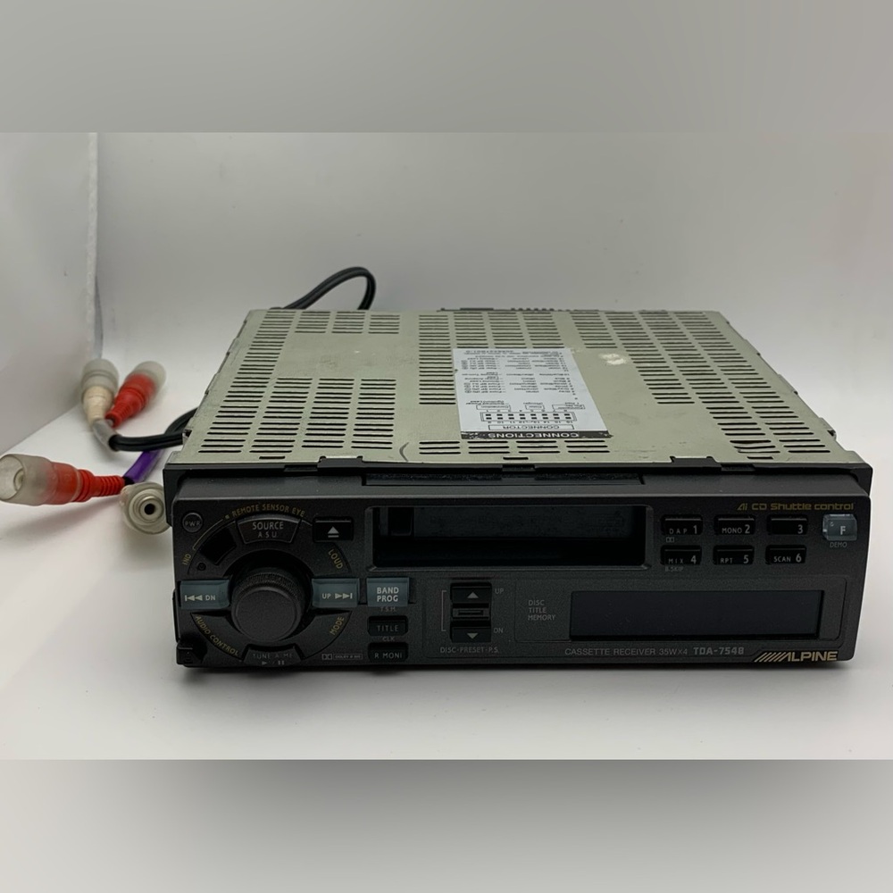 Vtg ALPINE TDA-7548 Dolby Cassette Tape Deck Am/Fm CD Control Detachable ~ JAPAN